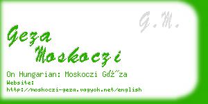 geza moskoczi business card
